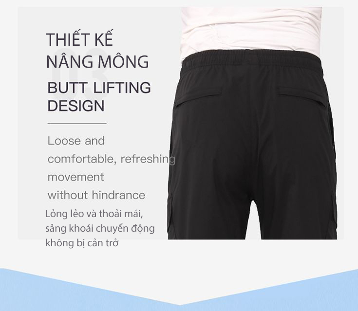Quần dài Jogger nam Humtto 26Q610A co giãn túi hộp mỏng thon gọn mát mau khô-15