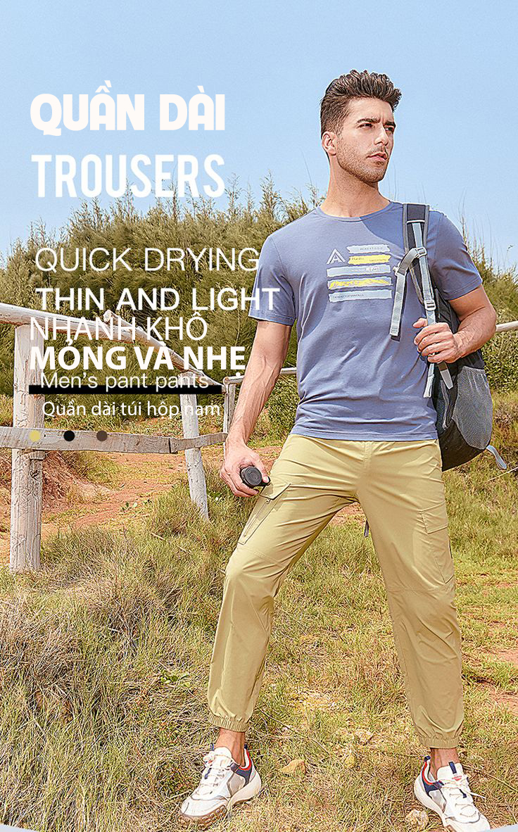 Quần dài Jogger nam Humtto 26Q610A co giãn túi hộp mỏng thon gọn mát mau khô-8