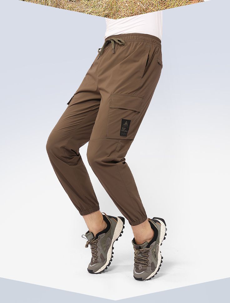 Quần dài Jogger nam Humtto 26Q610A co giãn túi hộp mỏng thon gọn mát mau khô-9