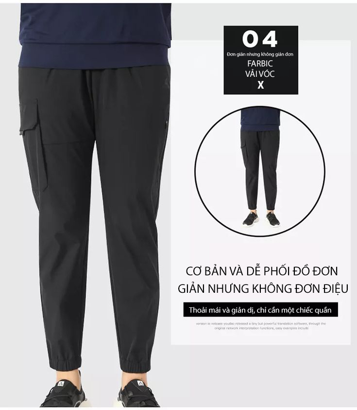 Quần dài nhiều túi Jogger Humtto 25Q802A co giãn thời trang nam mát gọn khô mau-11