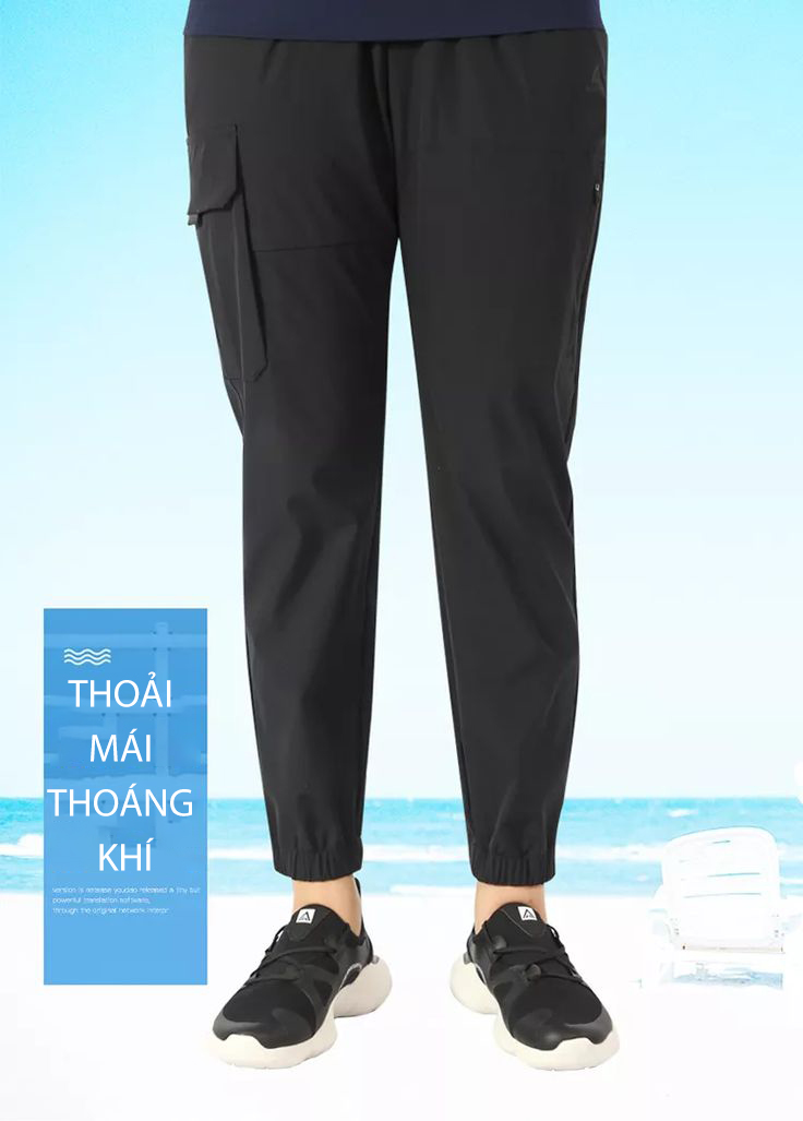 Quần dài nhiều túi Jogger Humtto 25Q802A co giãn thời trang nam mát gọn khô mau-6