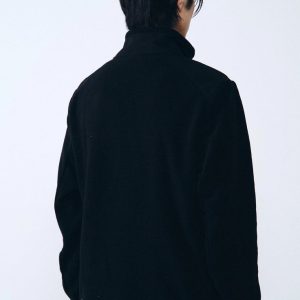 Áo khoác giữ nhiệt Humtto lông cừu Sherpa Nam (Đen)-5