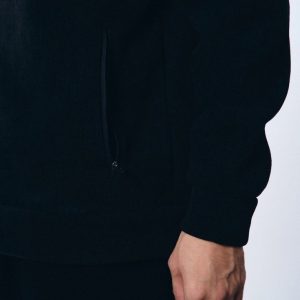 Áo khoác nam Humtto vỏ mềm có gân đan dây kéo (đen)-12