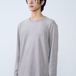 Áo thun nam dài tay Humtto vải tencel mềm mịn (xám)-1