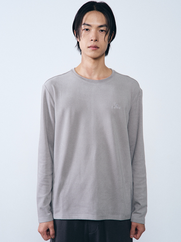 Áo thun nam dài tay Humtto vải tencel mềm mịn (xám)-3 Áo thun nam dài tay Humtto vải tencel mềm mịn (xám)-3
