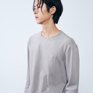 Áo thun nam dài tay Humtto vải tencel mềm mịn (xám)-5