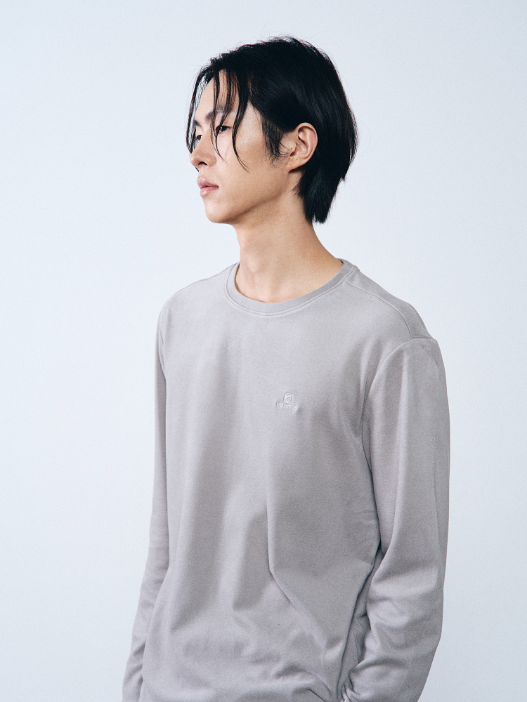 Áo thun nam dài tay Humtto vải tencel mềm mịn (xám)-5 Áo thun nam dài tay Humtto vải tencel mềm mịn (xám)-5