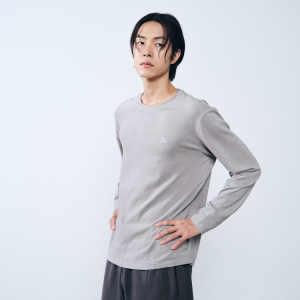 Áo thun nam dài tay Humtto vải tencel mềm mịn (xám)-6