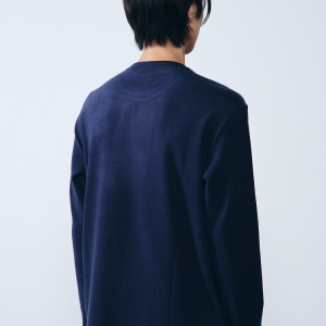 Áo thun dài tay nam Humtto vải tencel mềm mịn xanh-2