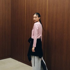 Áo thun nữ dài tay Humtto vải tencel mềm mịn hoa oải hương-2