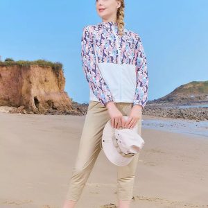 Áo khoác chống nắng nữ Humtto 26L524B thoáng mát hoa văn sặc sỡ-14