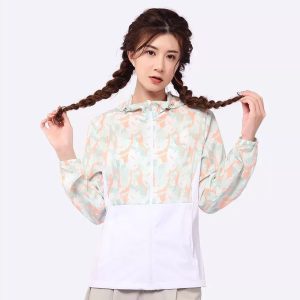 Áo khoác chống nắng nữ Humtto 26L524B thoáng mát hoa văn sặc sỡ-16