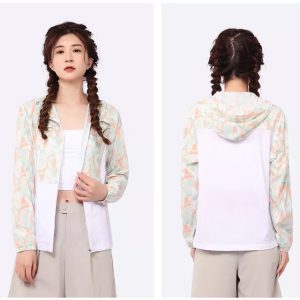 Áo khoác chống nắng nữ Humtto 26L524B thoáng mát hoa văn sặc sỡ-17