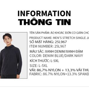 Áo khoác co giãn thoải mái nam Humtto 25L967A xuân hè nhẹ mềm thoáng khí-11