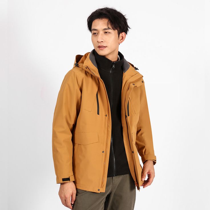 Áo khoác dài giữ nhiệt nam Humtto 25C935A thời trang ấm áp chống gió tuyết nước-1