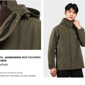 Áo khoác giữ nhiệt 3 trong 1 nam Humtto 26C558A đi tuyết chống nước tiêu chuẩn Mỹ-20