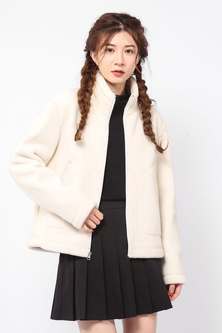 Áo khoác len ấm áp thời trang nữ Humtto 25W899B mềm mại đi tuyết-1