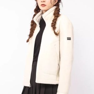 Áo khoác len ấm áp thời trang nữ Humtto 25W899B mềm mại đi tuyết-3