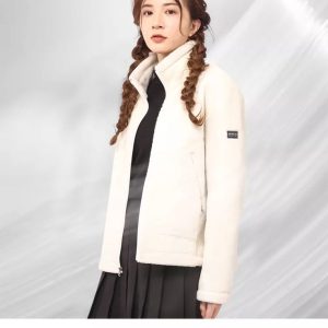 Áo khoác len ấm áp thời trang nữ Humtto 25W899B mềm mại đi tuyết-8