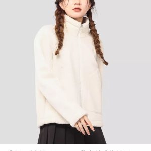 Áo khoác len ấm áp thời trang nữ Humtto 25W899B mềm mại đi tuyết-9