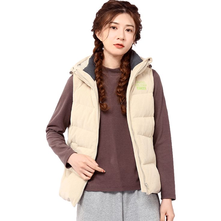 Áo vest 3 lỗ nữ lông vũ Humtto 25Y968B ấm áp thời trang chất lượng cao-1