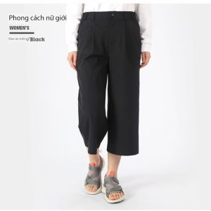 Quần dài ống rộng thoải mái nữ Humtto 25Q801B đàn hồi mỏng mát mau khô-16